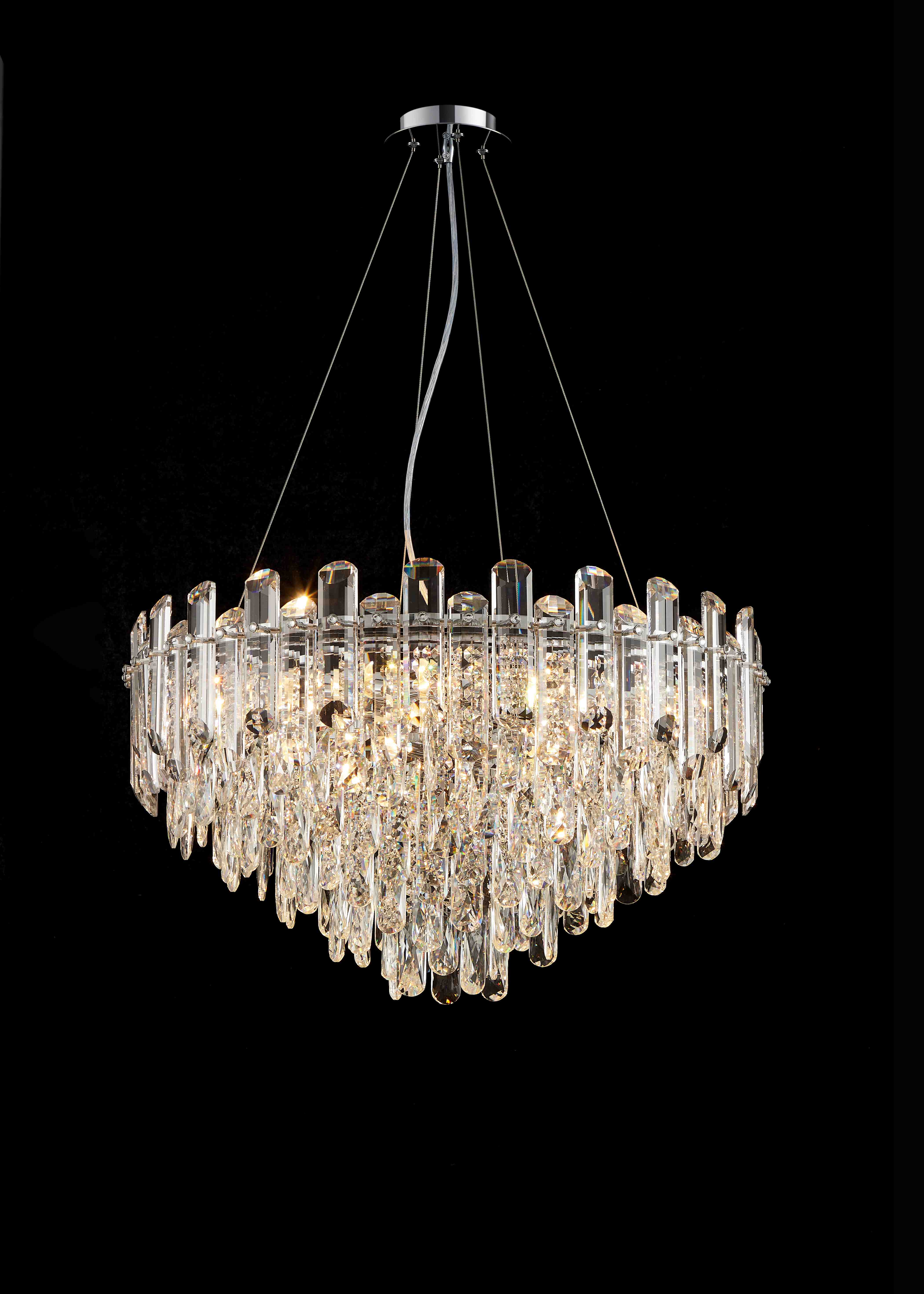 Люстра 600*350, 12*E14, 40W NewRgy Cristallo NW076-ф600*H350 CHROME, Хром