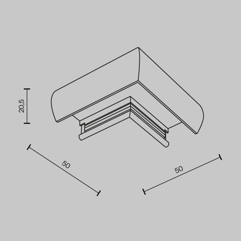 Коннектор 5*2,6*4543,2 см, Maytoni Technical Magnetic track system Basity черный TRA172CL-R-11B черный