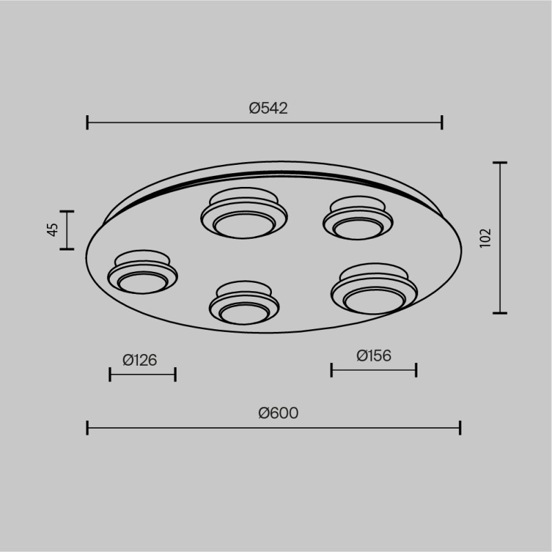 Накладная люстра 60*60*10,2 см, LED, 3000К, Maytoni Pharao MOD361CL-L58BS3K латунный