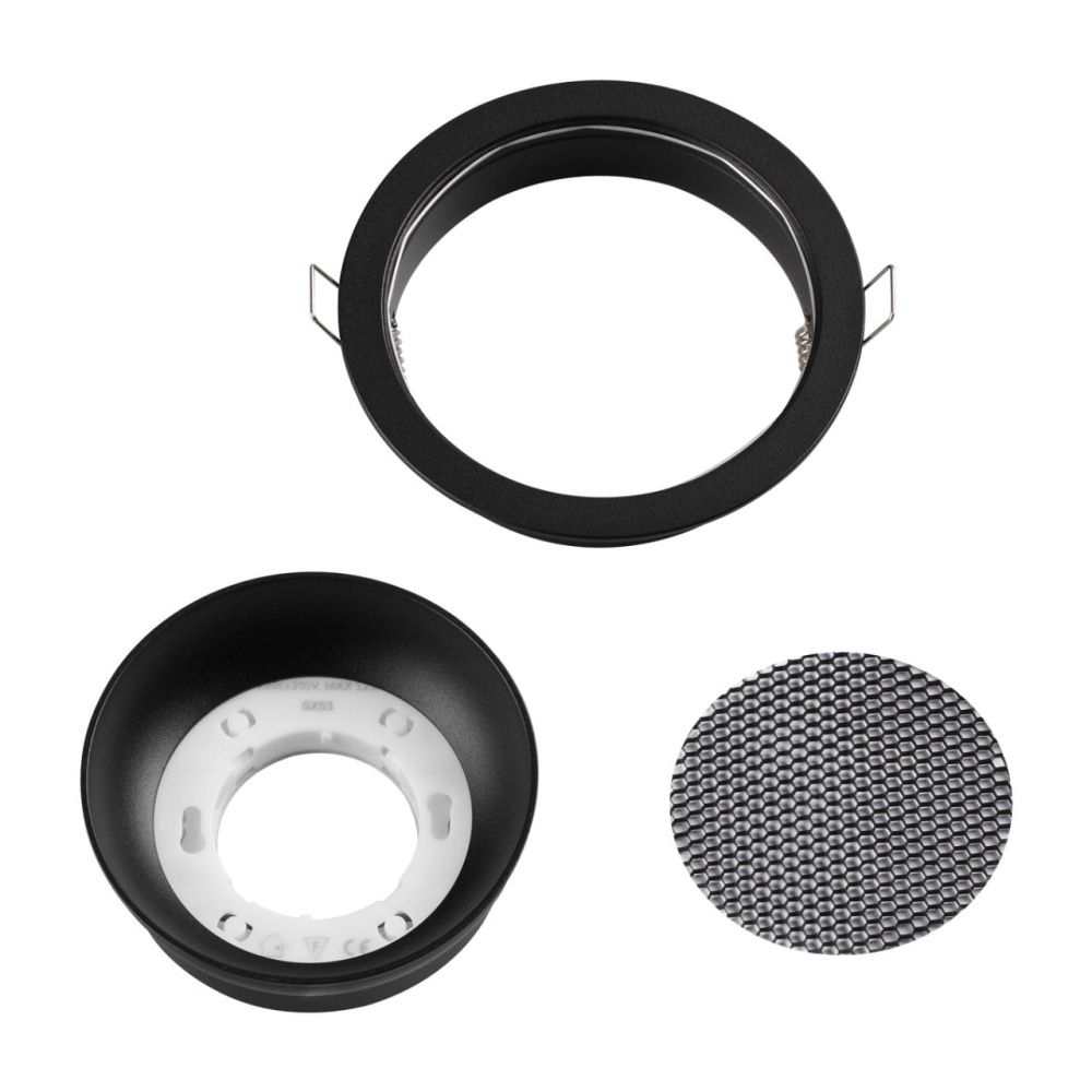 Светильник встраиваемый 12*12*3 см, вр 10,5 см, 1*GX53*12W, Novotech Gemini 371004, черный