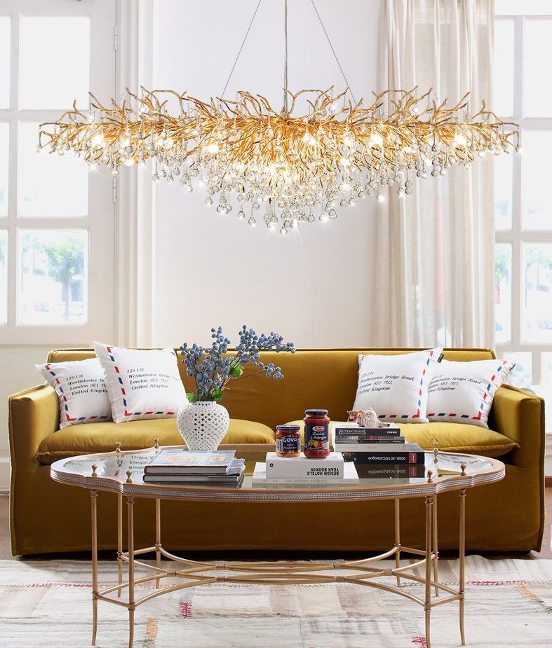 Светильник ElegantLight DZN-8262 GOLD/ЗОЛОТО D1800*800/H500/20/E14/10W RAIN 22-10