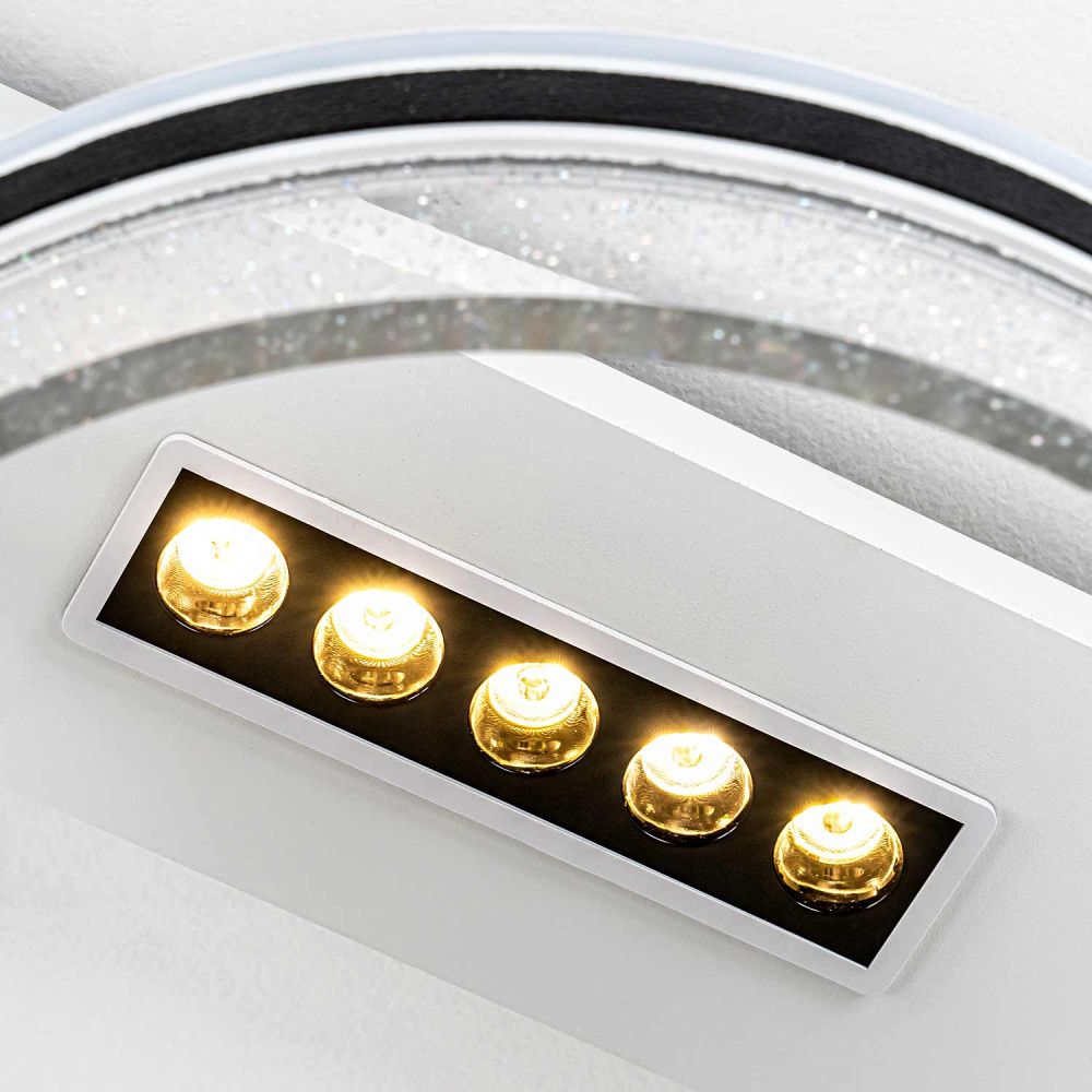 Потолочный светильник *50*20- см, *LED*107W, 3000-6000K, MODELIGHT  MDL.1057.530CL WH, Черный, Золото, Белый