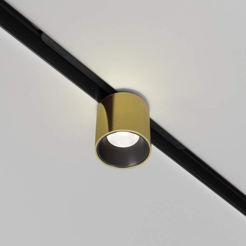 Светильник на шине 5,3*5,3*9,6 см, LED, 7W, 4000К, Maytoni Technical Alfa S TR132-2-7W4K-BS латунный