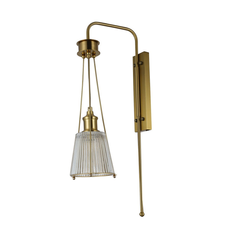 Бра Favourite Copita 2777-1W, D275*W130*H590, Каркас медного цвета, плафон из прозрачного рифленого стекла