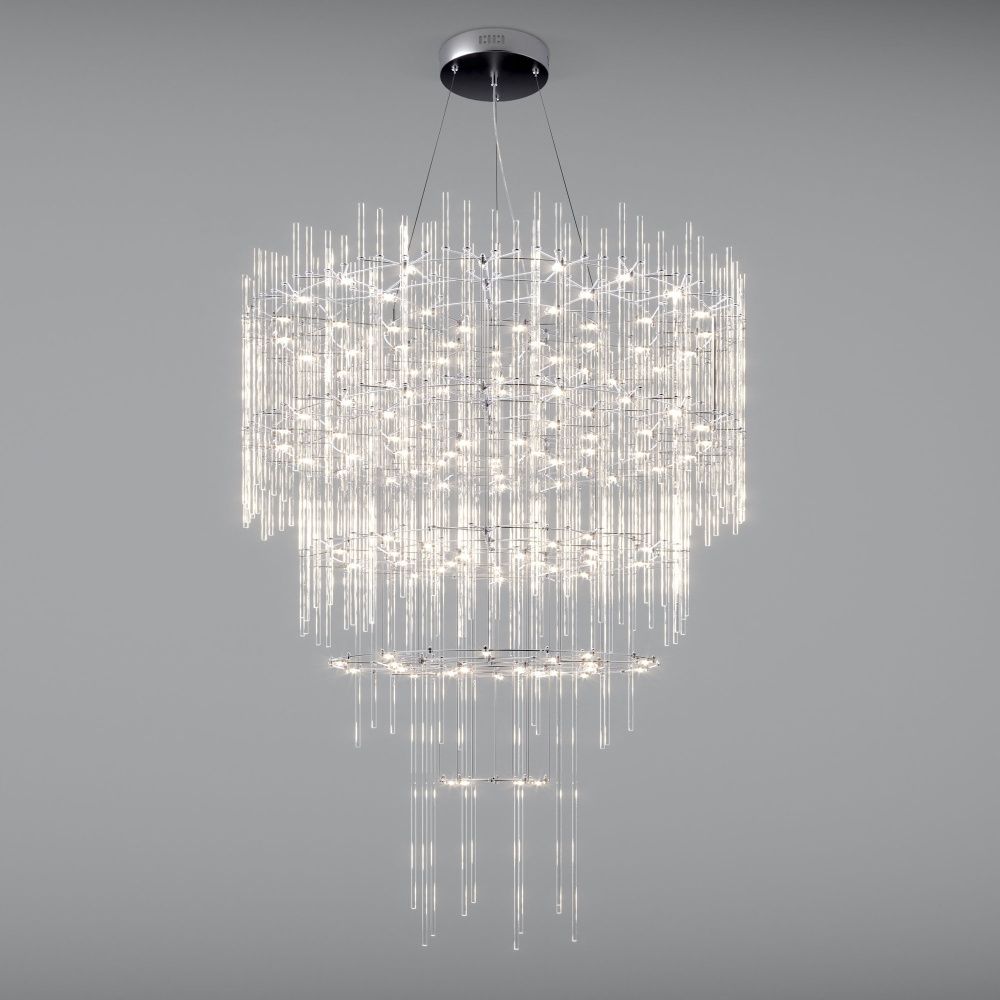 Подвесная люстра 90 см, 54W, 3300-6500K, Bogate's Queen 91101 LED, хром