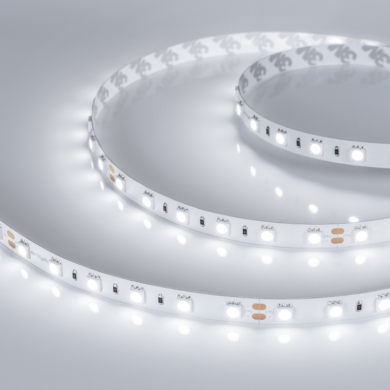 Лента RT-B60-10mm 24V White6000 (14.4 W/m, IP20, 5060, 5m) (Arlight, 14.4 Вт/м, IP20) 008829(2). Цена указана за 5 метров. Продается кратно 5 метрам.