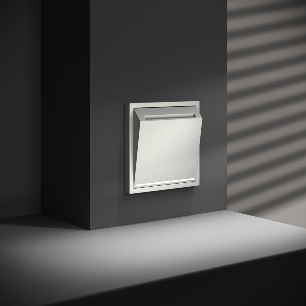 Выключатель встраиваемый S70 карточный 16А, сталь Voltum VLS010705