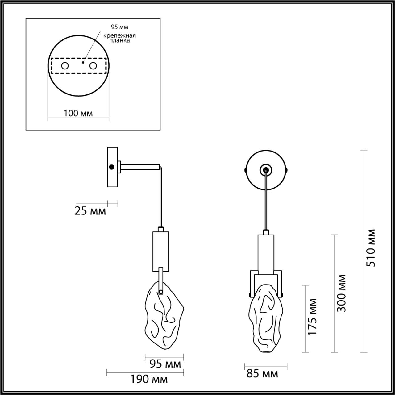 Настенный светильник MIDCENT Odeon Light 4372/5WL античная бронза