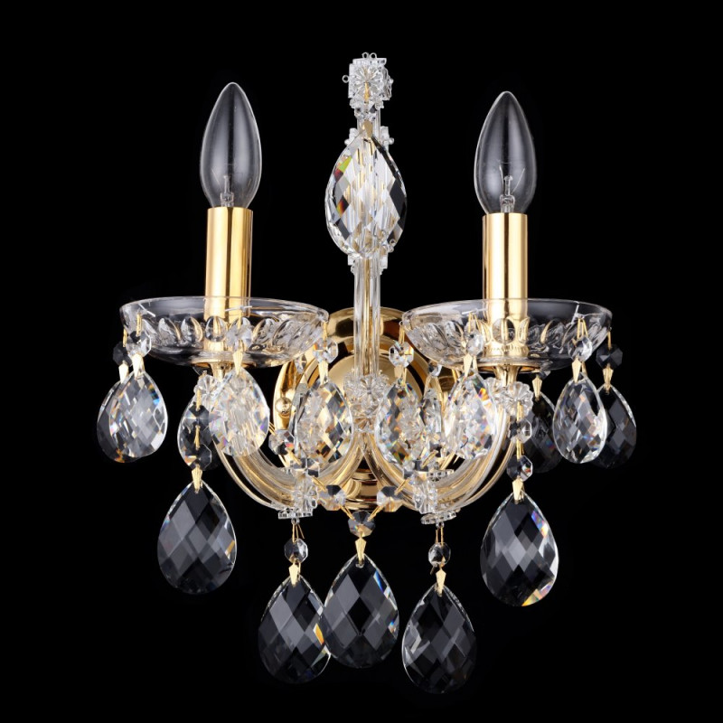 Бра 23*28 см, Crystal Lux ISABEL AP2 GOLD/TRANSPARENT Золотой/Прозрачный