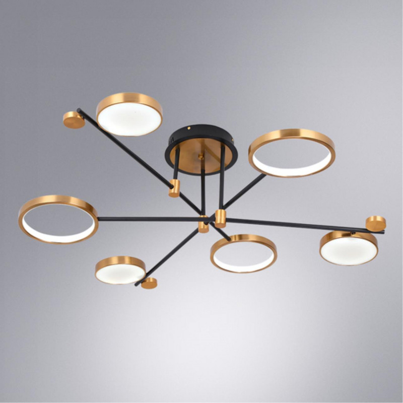 Люстра 105 см 60W 3000K-6400K Arte Lamp HOLLY A1364PL-6PB медь/черный