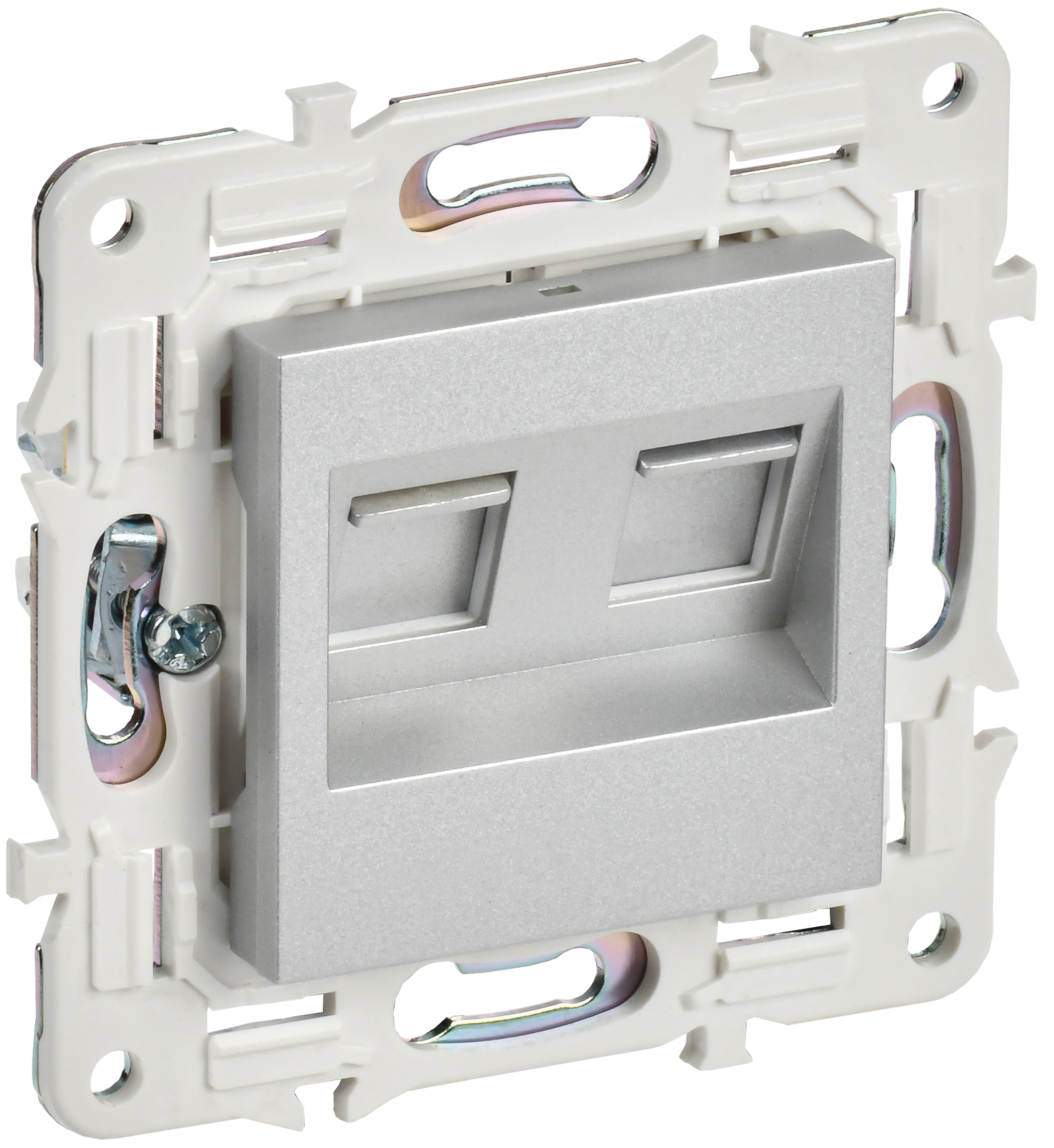 SKANDY Розетка комп. 2-ая RJ45 кат.6 SK-K04S сереб. IEK, SK-K20-2-K23
