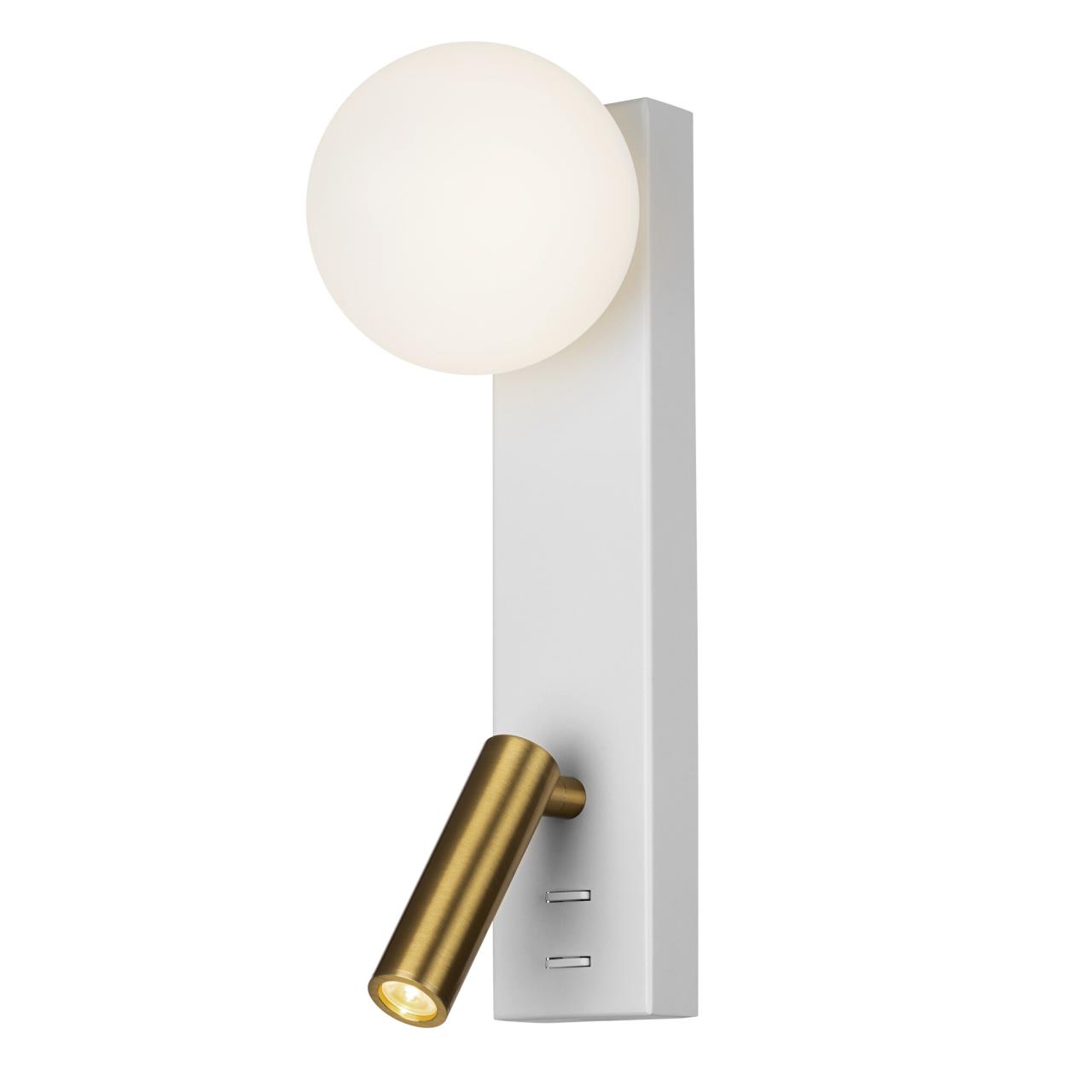 Бра 6*29 см, LED+G9, 10W, 3000K, 3 м2 Citilux Декарт CL704450 Белый+Бронза