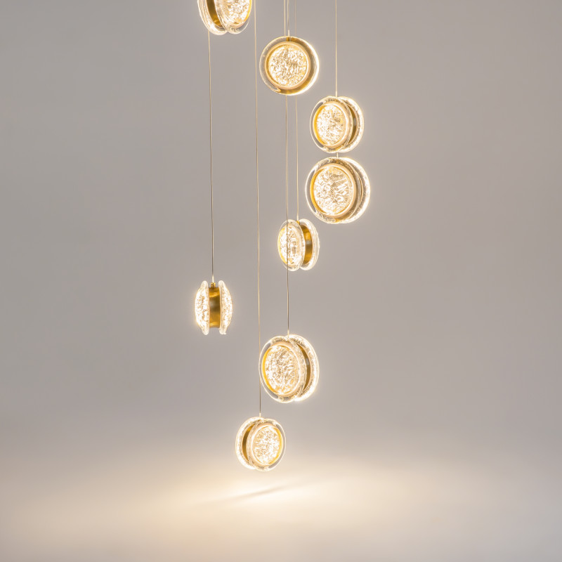 Каскадная люстра 60*60*367 см, LED, 3000К, Maytoni Pharao MOD361PL-L58BS3K латунный