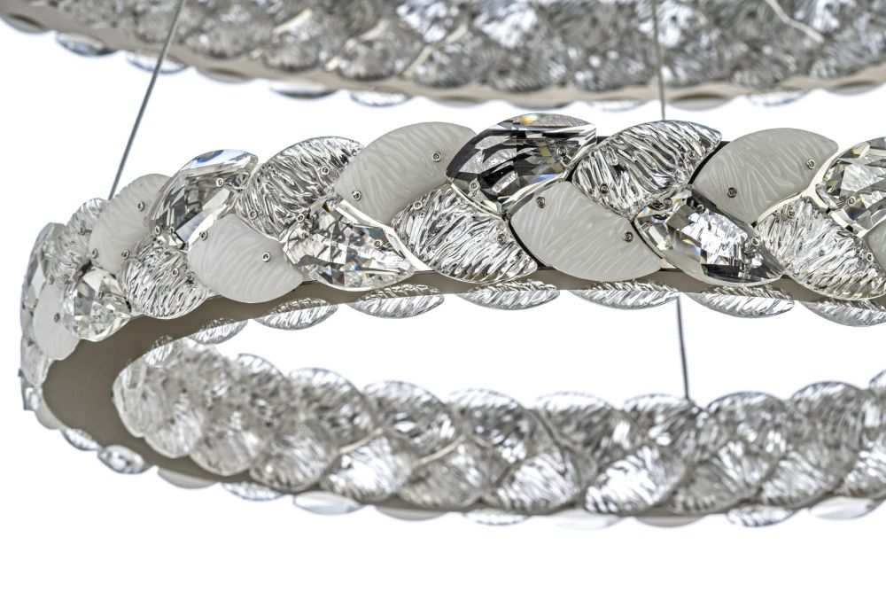 Люстра подвесная ** см, Led лента*LED*120W, 3300/4200/6500K, Dio D`arte Este Este L 1.5.60+40.100 N, Никель