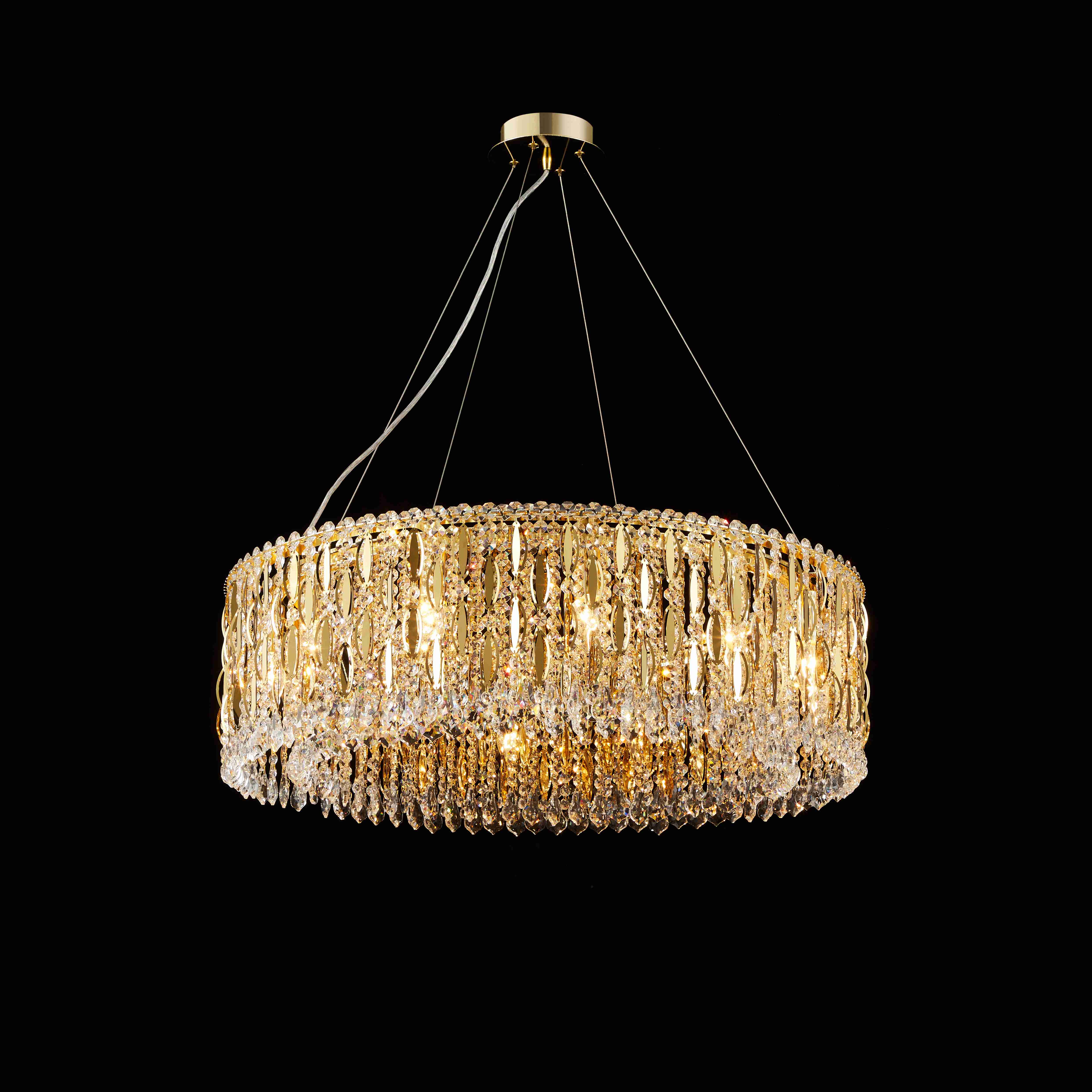 Люстра 800*250, 12*E14, 40W NewRgy Cristallo M27-ф800*H250 H GOLD, H GOLD