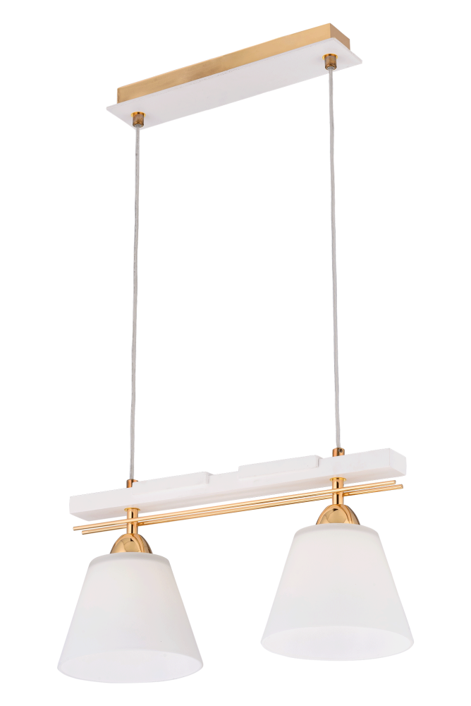 Люстра L420 x W170 x H220(1000), мм, 2*40W (80W), WHITE+GOLD(БЕЛЫЙ+ЗОЛОТО) Sfera Sveta 85595/2P WHITE+GOLD