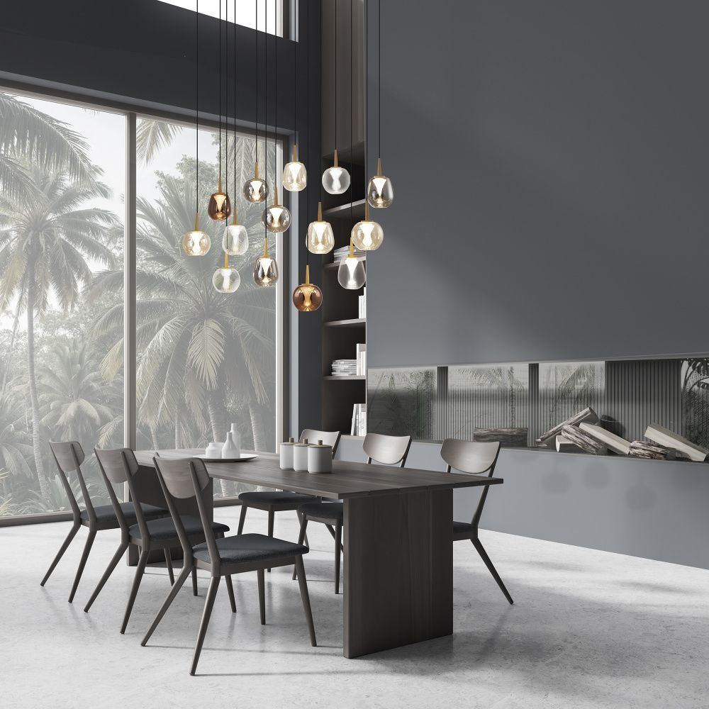 Люстра подвесная 90*30*-212,5 см, 14*LED*5W, 3000K, Mantra Andromeda MAN8936+14PL, золотой