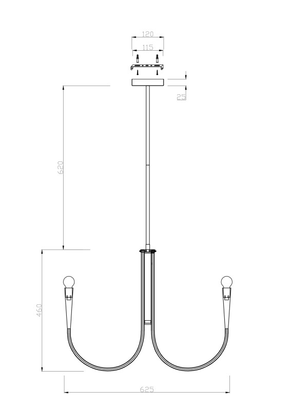Светильник 63 см, Freya Branches FR5253PL-06N, никель