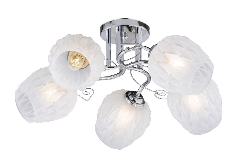 Люстра L520 x W520 x H220, мм, 5*40W (200W), CR (Хром) Rilon 06728/5 CHROME