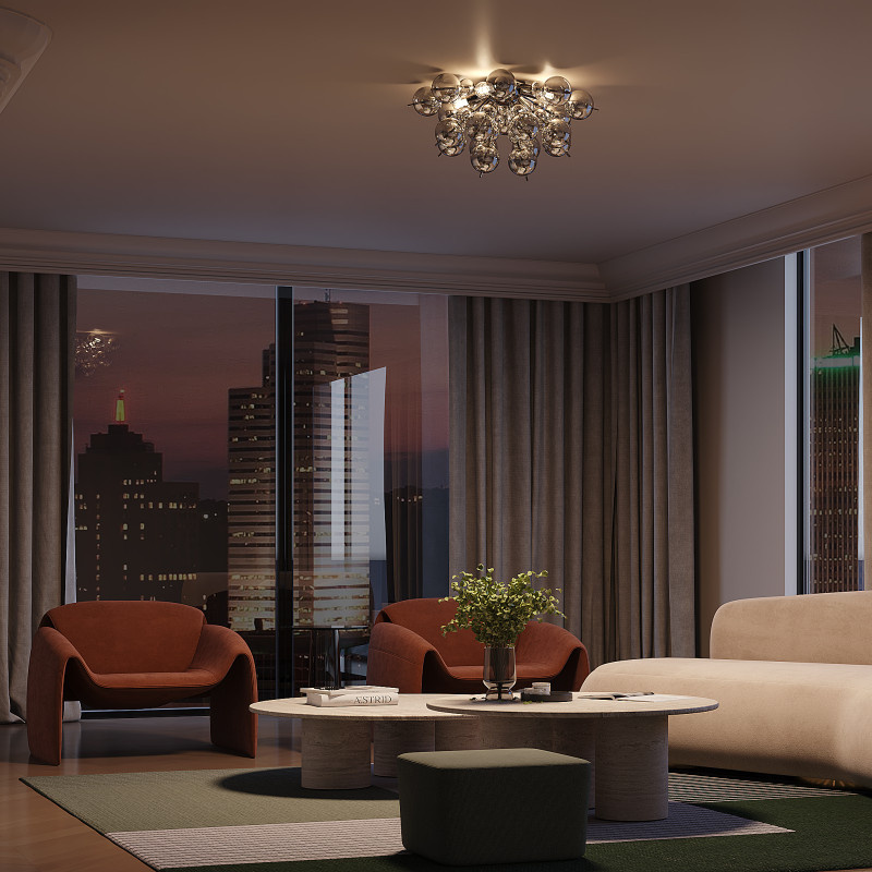 Потолочная люстра Maytoni Bolla MOD133CL-04CH, диаметр 64 см, хром