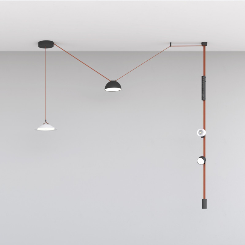 Трековый однофазный светильник 30 см, 20W, 3000K, Denkirs Belty Flow DK5565-WH+BK