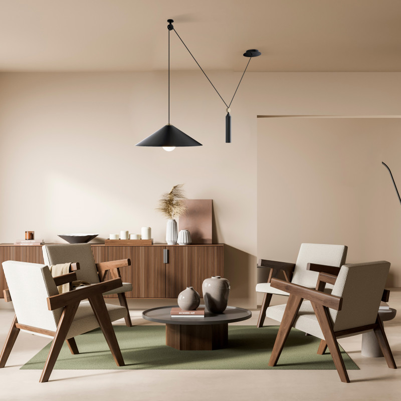 Светильник подвесной Maytoni Peso P080PL-01B, черный