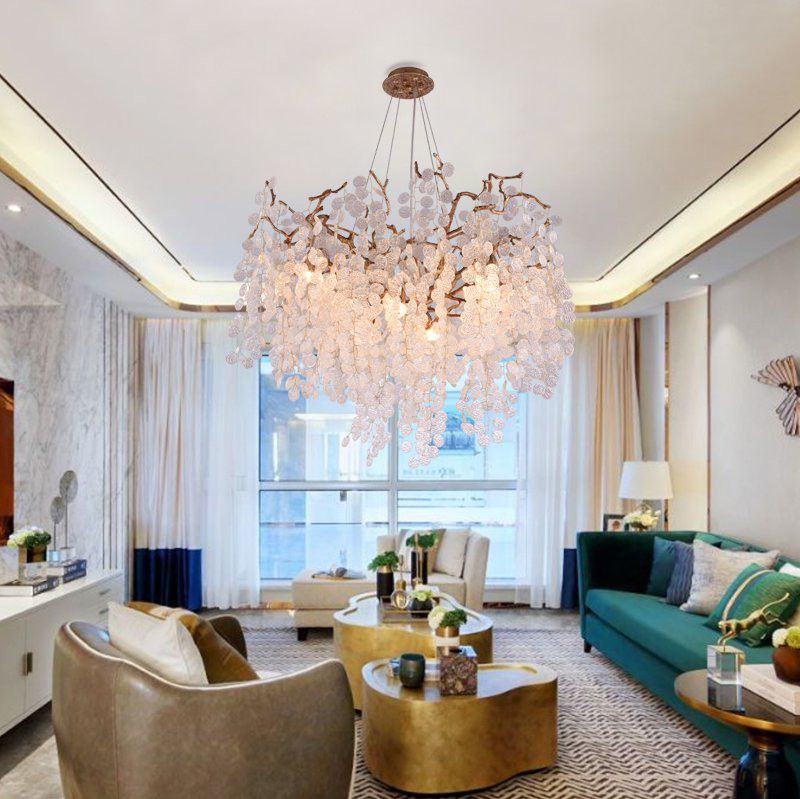 Подвесная люстра ручной работы FAIRYTREE round D80 80*80*65 см, 8*G9*40W, ImperiumLoft 40.2478, Бронзовый, Медный, Золотистый, Бежевый