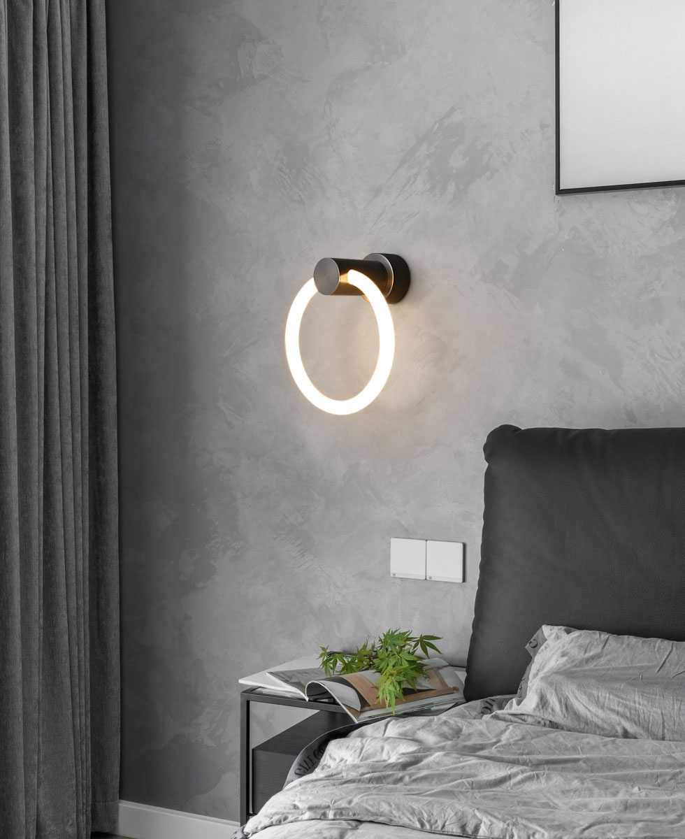Бра настенное 22*23-23 см, 1*LED, 10W, 3000K, Lussole Lowell LSP-7364, черный
