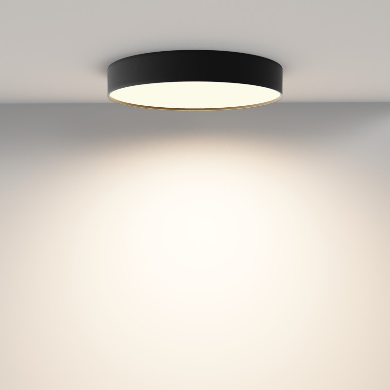 Накладной светильник 40*40*6 см, LED, 45W, 3000К, Maytoni Technical Zon C032CL-45W3K-RD-B черный