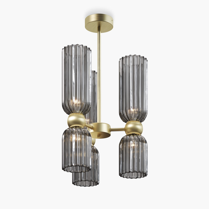 Люстра на штанге 34*34*77 см, 6*E14, Maytoni ANTIC MOD302PL-06GR золотой