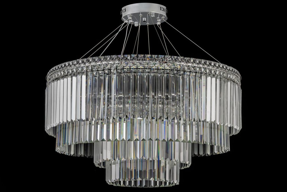 Люстра подвесная **41 см, Led лента*LED*134W, 3000/6000K, Arti Lampadari Ovindoli Gold Ovindoli L 1.5.80+40.101 N, Никель