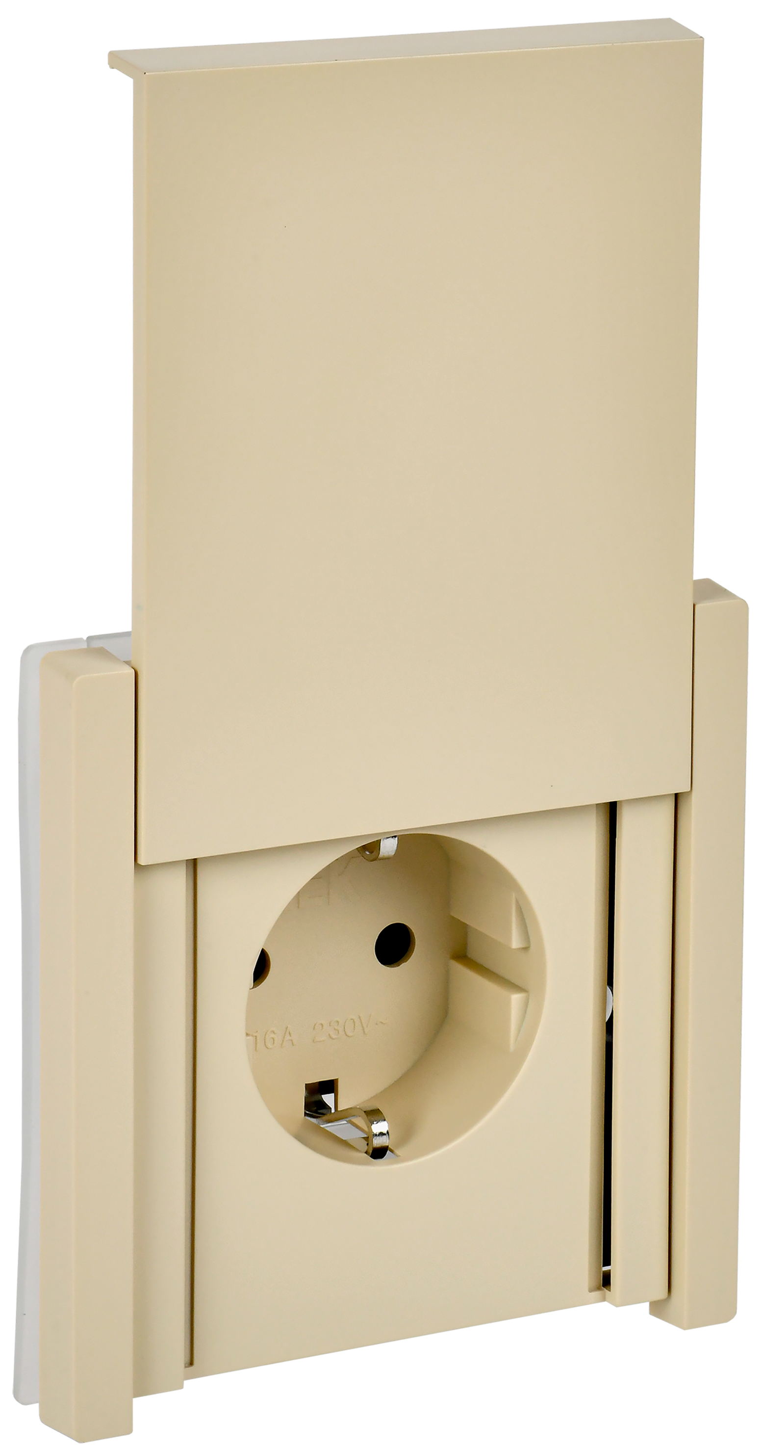 Розетка с з/к/ш с кр. в/к 16А IP44 FP421 ваниль IEK FORTE&PIANO, FP-R16-16-44-K10