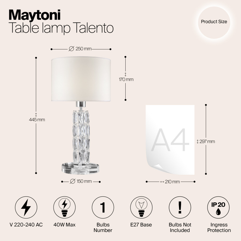 Настольная лампа Maytoni Talento DIA008TL-01CH хром