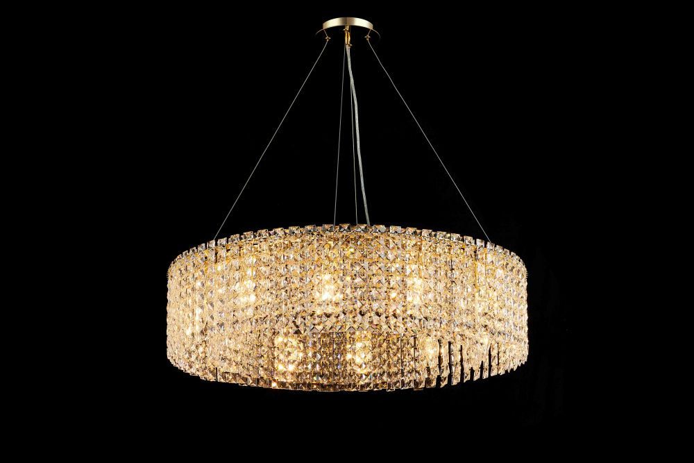 Люстра Ø800 x H210 (1200), мм, 12*40W (480W), H GOLD (Золото) NewRgy NW039-ф800*H210(1200) H GOLD