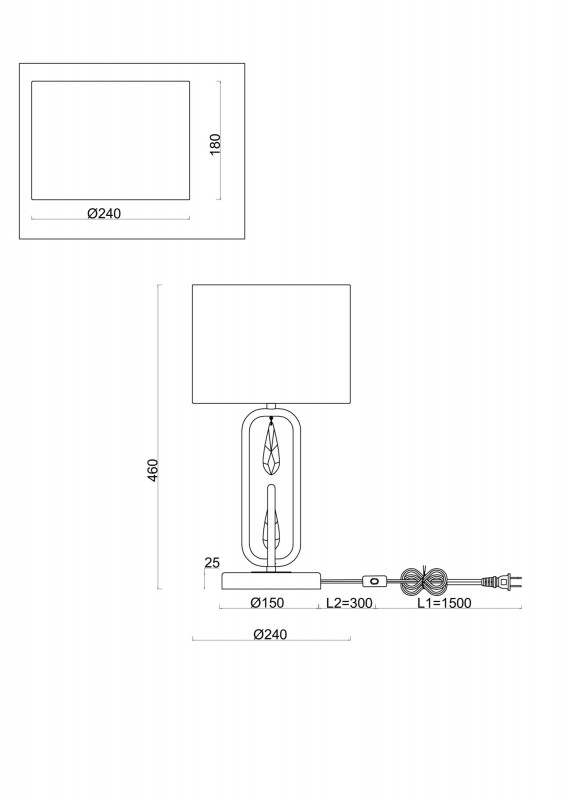 Светильник 24 см, Freya Riverside FR1007TL-01BS, латунь