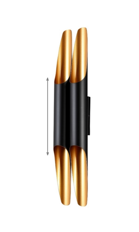 Бра 12*9 см, Crystal Lux CLT 332W4-V2 BL-GO Черный/Золотой