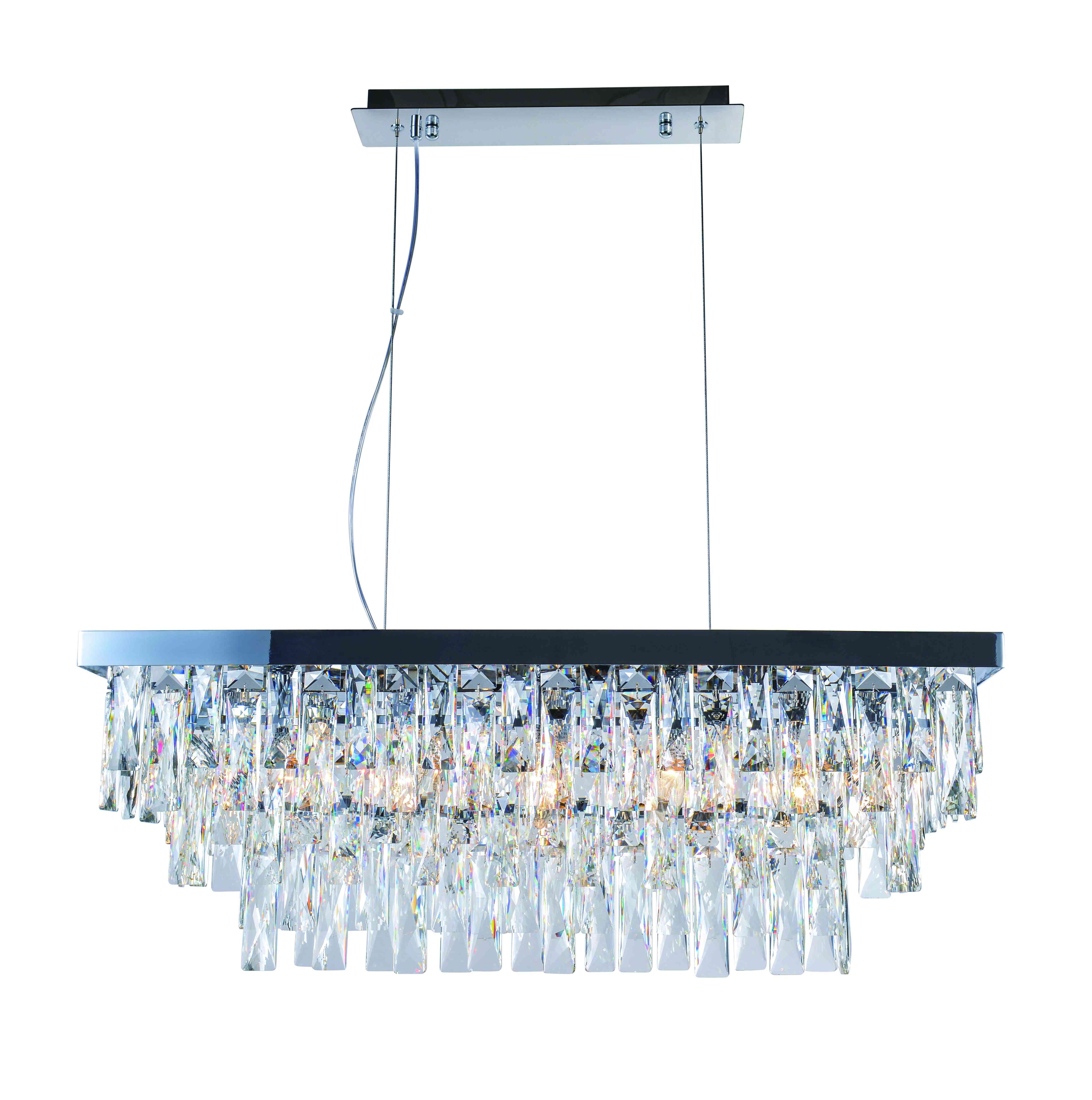 Люстра 800*300*290, 12*E14, 40W NewRgy Cristallo 5729R/12A CHROME+CLEAR, Хром+Прозрачный