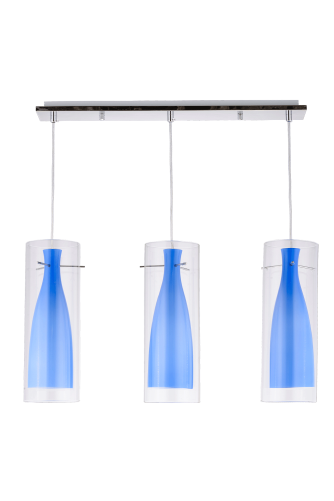 Люстра L640 x W120 x H1000, мм, 3*40W (120W), BLUE(Голубой) Sfera Sveta 5066/3 BLUE