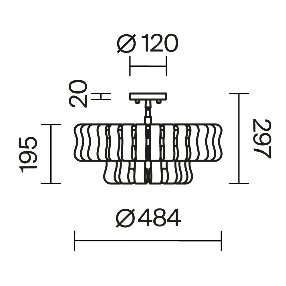 Светильник *48,4*-29,7 см, 5*E14*40W, Maytoni  MOD538CL-05MG, Матовое Золото