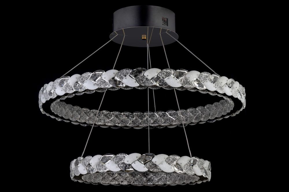 Люстра подвесная ** см, Led лента*LED*120W, 3300/4200/6500K, Dio D`arte Este Este L 1.5.60+40.100 N, Никель