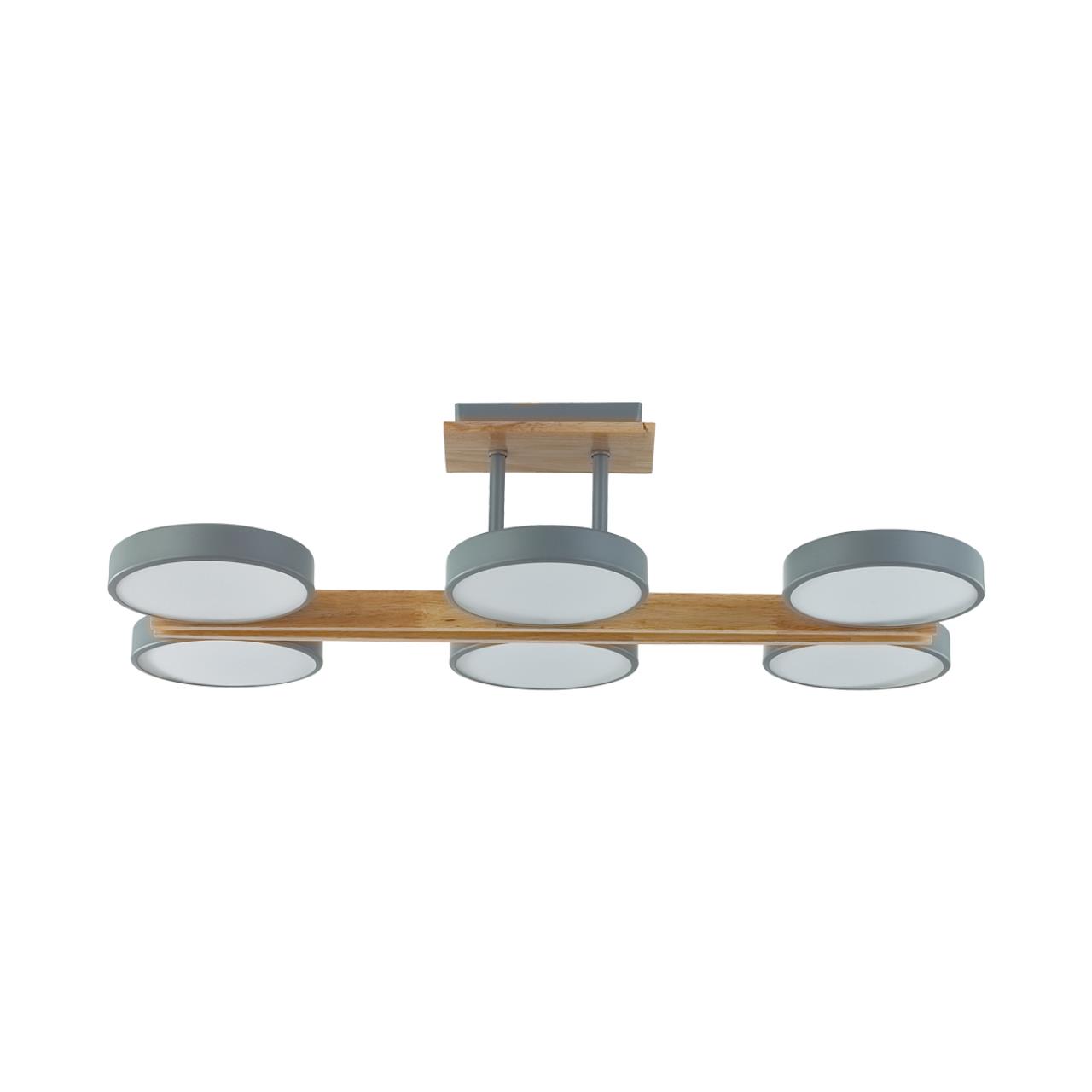 Потолочный светильник 33*65*17 см, 1*LED*108W 3000-4000-6000K Lumion Plato 8031/108CL серый, дерево
