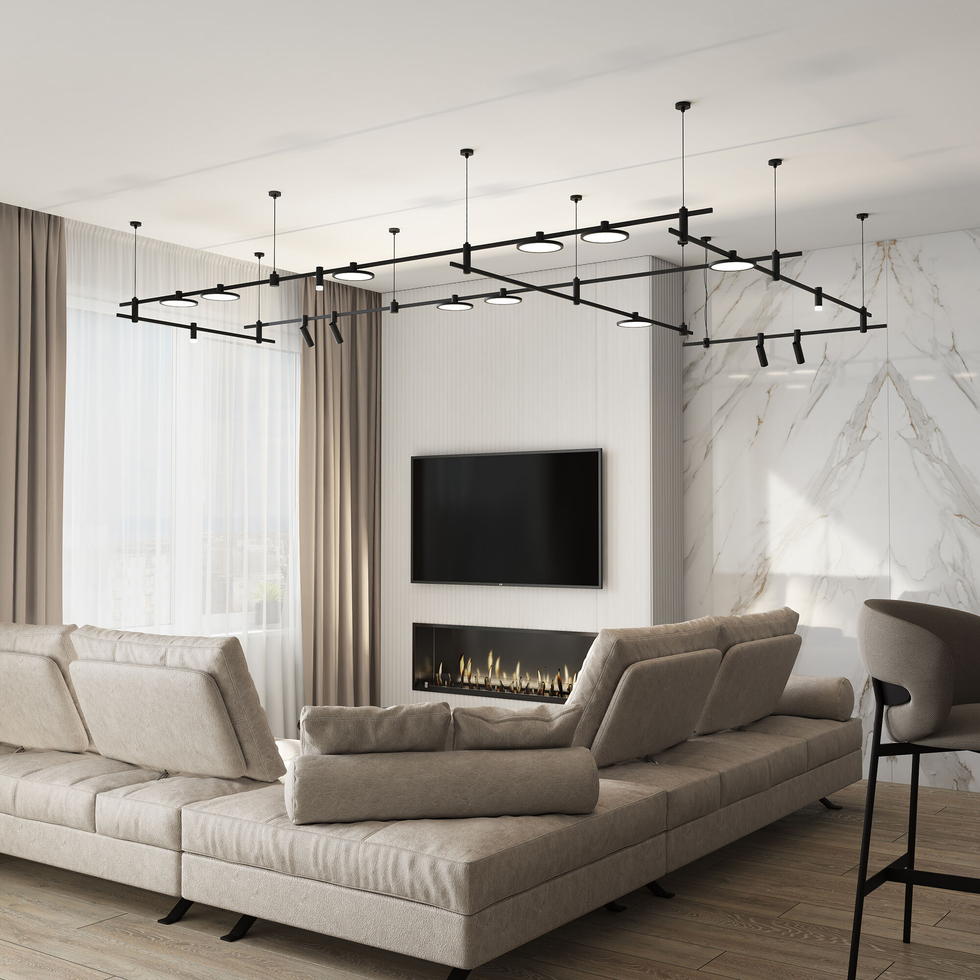 Подвесной комплект с вводом питания Elektrostandard Esthetic Magnetic (тросовый) 85154/00, черный