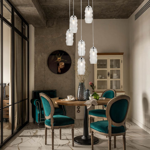Подвесной светильник  47*152 см, 6*E14 хром Vele Luce Lily VL5583P16