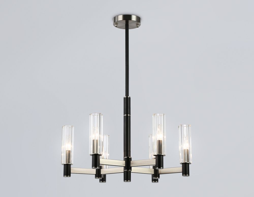 Люстра на штанге **38-76 см, 6*E14*40W, K, Ambrella Light High Light LH55501, черный, сатин