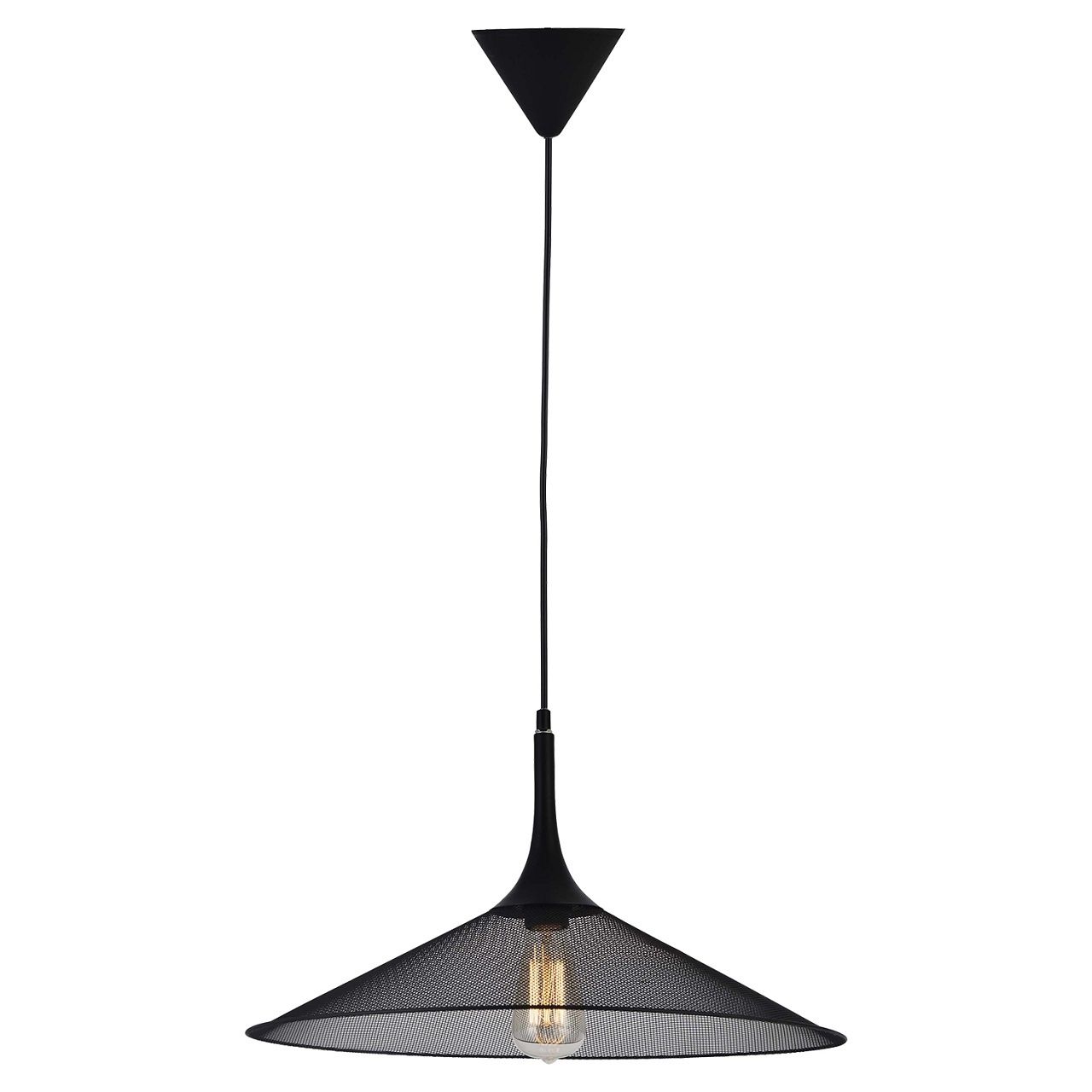 Подвесной светильник Lussole Loft LSP-9813, E27,диаметр 50 см, цвет чёрный.