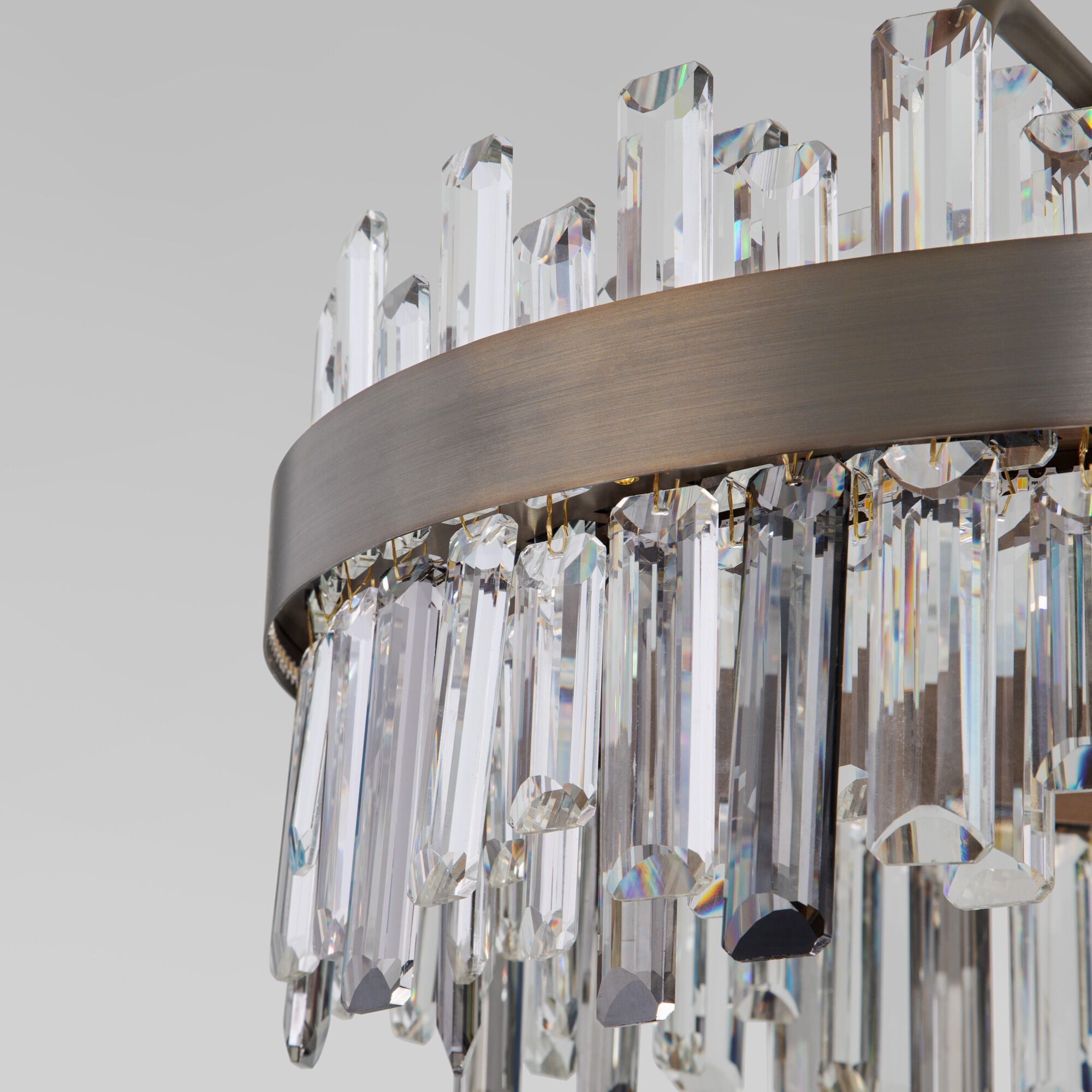 Подвесной светильник с хрусталем 60*60*119 см, *LED, 74W, 3000;4000;6000 Bogate's Sparkle 417/1, бронза
