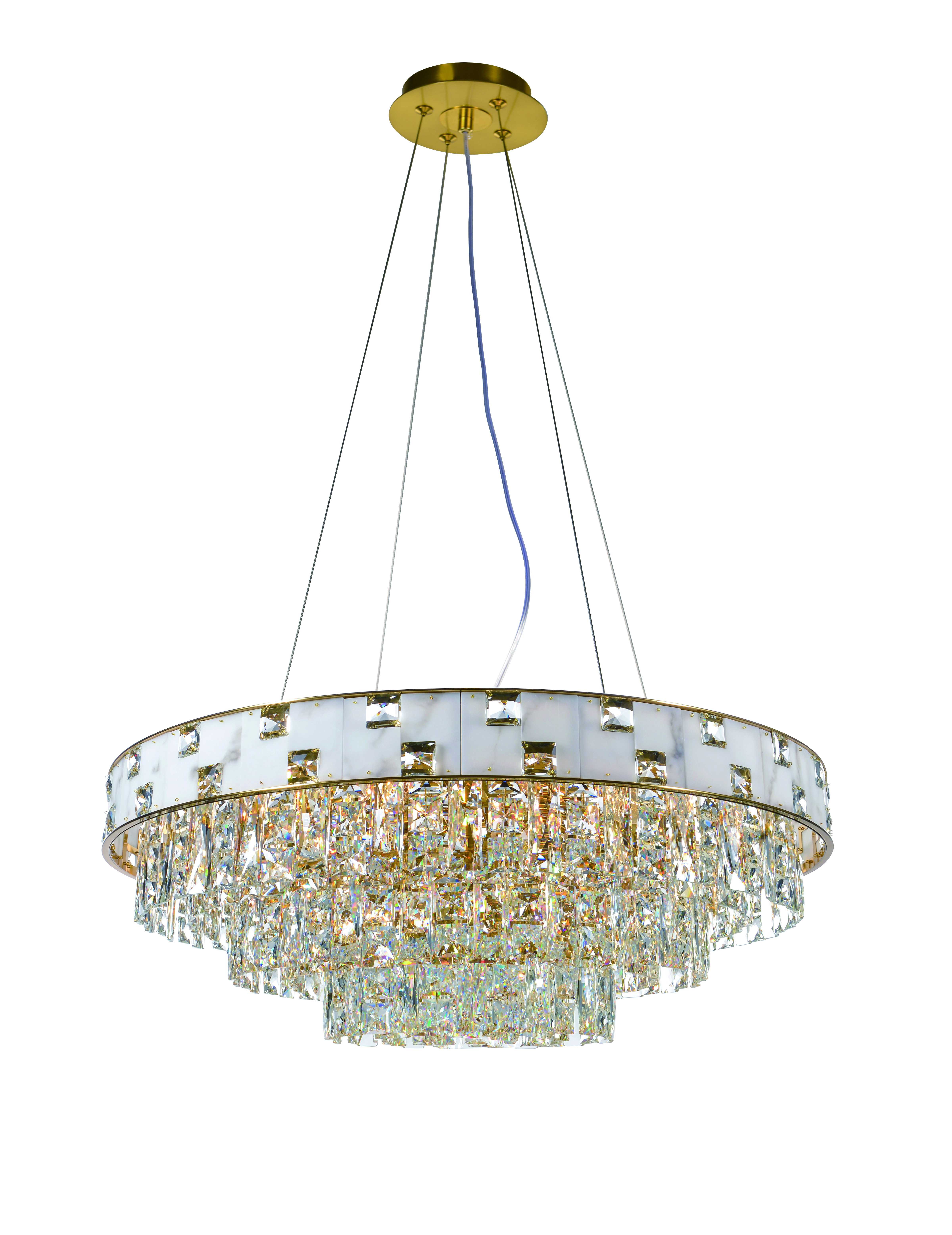 Люстра  800*340-800, 18*E14, 40W NewRgy Cristallo 5776P/18A PLATING BRASS+CLEAR, PLATING BRASS+CLEAR
