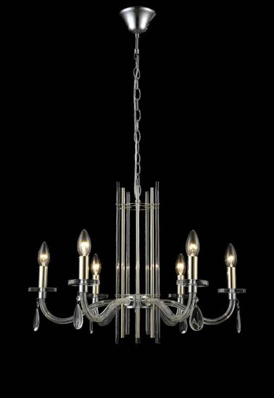 Люстра 62 см, Crystal L ux AURELIO SP6 GOLD+CHROME/TRANSPARENT Хром/Золото