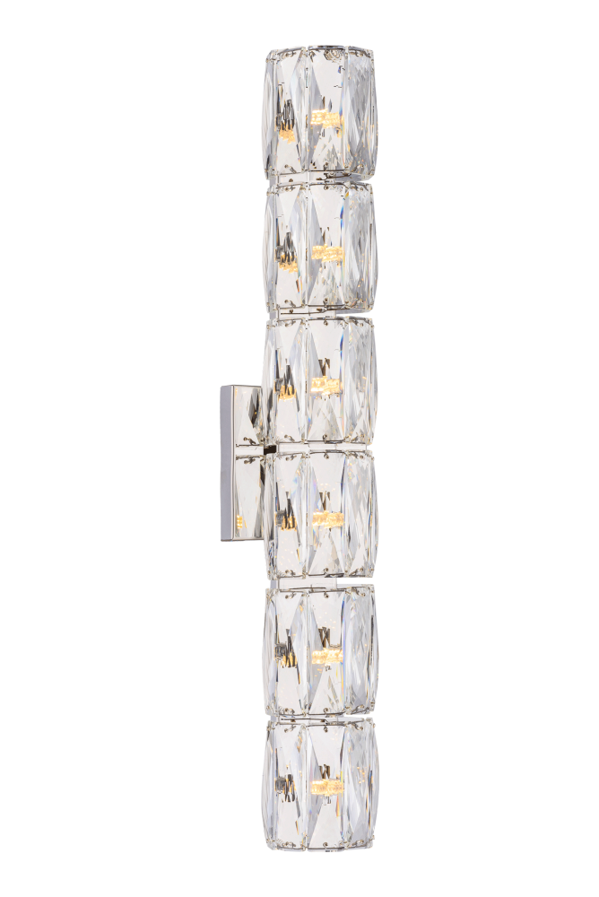 Бра L120 x W110 x H600, мм, 6*10W (60W), CHROME+CLEAR (Хрос + Прозрачный Хрусталь) NewRgy W2405R/6A CHROME+CLEAR