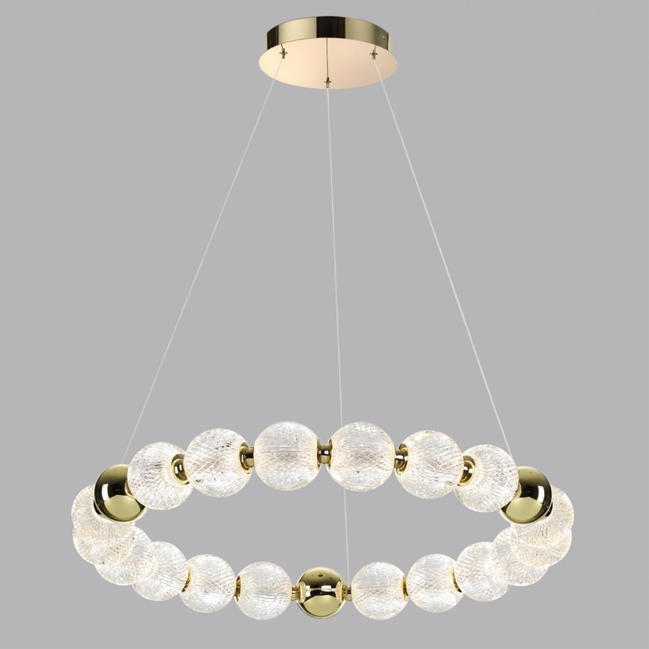 Люстра 69*69*150 см, 1 LED*60W, 4000 К, Odeon Light Crystal, золотой 5008/60L